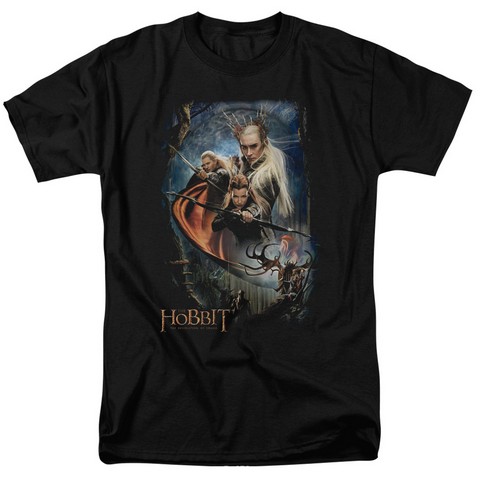 Hobbit-Thranduils Realm Short Sleeve Adult 18-1 Tee- Black - XL