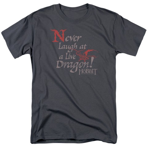 Hobbit-Never Laugh Short Sleeve Adult 18-1 Tee- Charcoal - Small