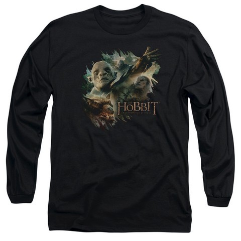 Hobbit-Baddies Long Sleeve Adult 18-1 Tee- Black - 2X