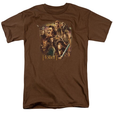 Hobbit-Middle Earth Group Short Sleeve Adult 18-1 Tee- Coffee - Medium