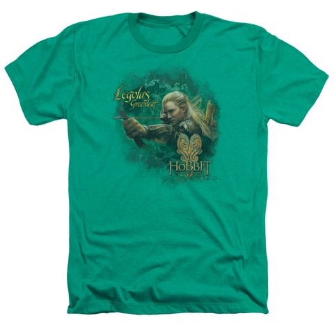 Hobbit-Greenleaf Adult Heather Tee - Kelly Green - Large