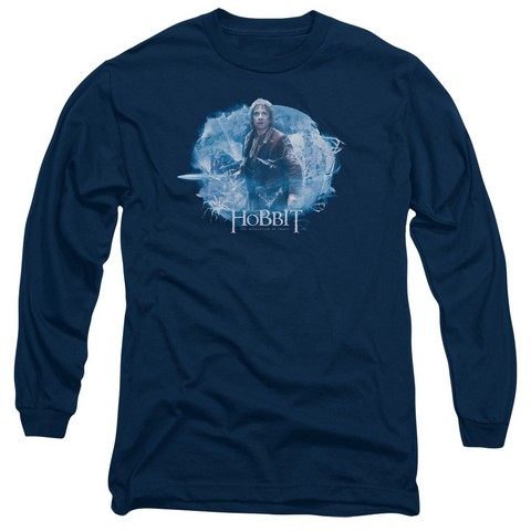 Hobbit-Tangled Web Long Sleeve Adult 18-1 Tee- Navy - Medium
