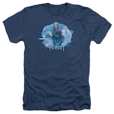 Hobbit-Tangled Web Adult Heather Tee- Navy - Large