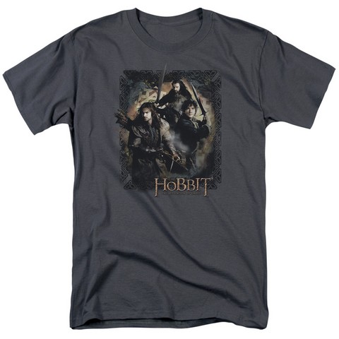 Hobbit-Weapons Drawn Short Sleeve Adult 18-1 Tee- Charcoal - XL