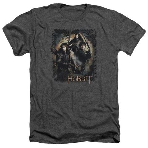Hobbit-Weapons Drawn Adult Heather Tee- Charcoal - XL