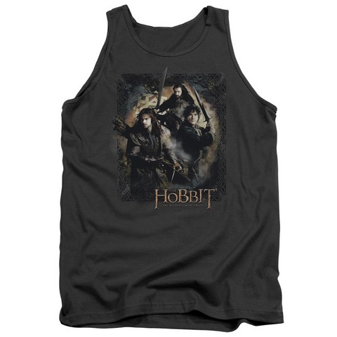 Hobbit-Weapons Drawn Adult Tank Top- Charcoal - Large