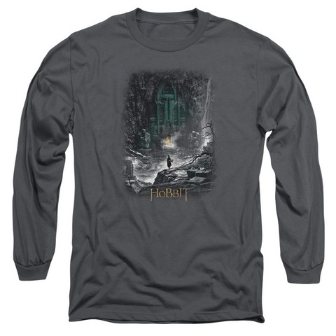 Hobbit-Second Thoughts Long Sleeve Adult 18-1 Tee- Charcoal - Medium