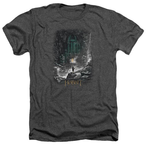 Hobbit-Second Thoughts Adult Heather Tee- Charcoal - 2X