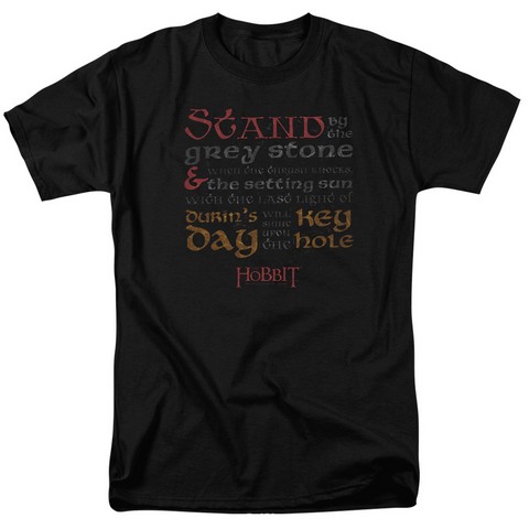Hobbit-Keyhole Short Sleeve Adult 18-1 Tee- Black - 2X