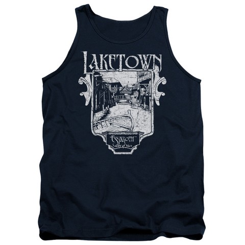 Hobbit-Laketown Simple Adult Tank Top- Navy - 2X