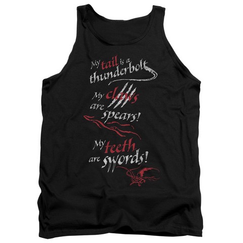 Hobbit-Tail Claws Teeth Adult Tank Top- Black - Small