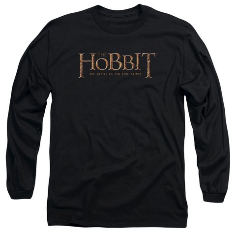 Hobbit-Logo Long Sleeve Adult 18-1 Tee- Black - Large