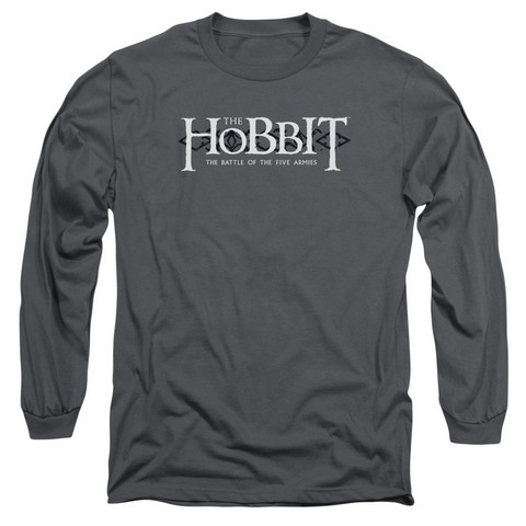 Hobbit-Ornate Logo Long Sleeve Adult 18-1 Tee- Charcoal - Medium