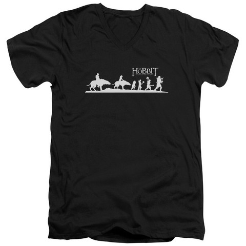 Hobbit-Orc Company Short Sleeve Adult V-Neck 30-1 Tee- Black - Medium