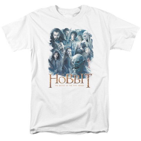 Hobbit-Main Characters Short Sleeve Adult 18-1 Tee- White - Medium