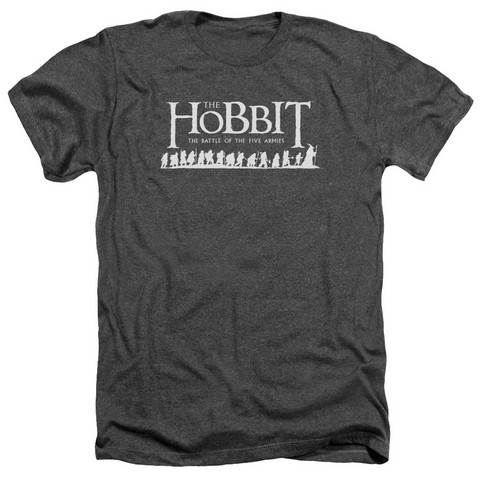 Hobbit-Walking Logo Adult Heather Tee- Charcoal - Small