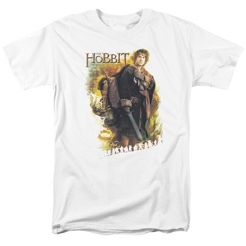 Hobbit-Bilbo Short Sleeve Adult 18-1 Tee - White - Large