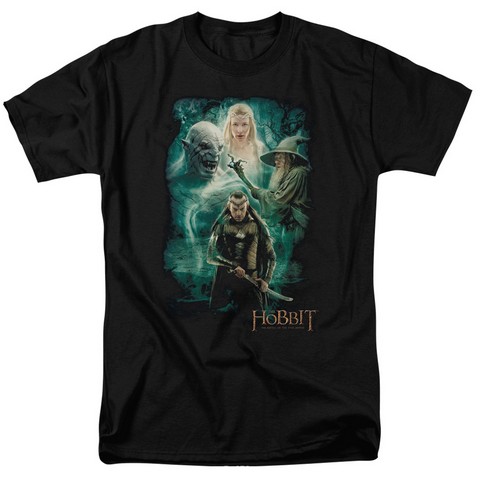 Hobbit-Elronds Crew Short Sleeve Adult 18-1 Tee- Black - Medium