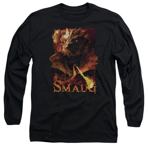 Hobbit-Smolder Long Sleeve Adult 18-1 Tee- Black - Small