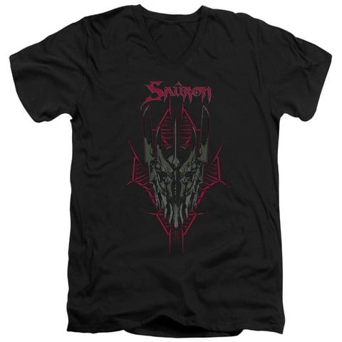 30-1 Hobbit-Evils Helm Short Sleeve Adult V-Neck Tee - Black - 2X
