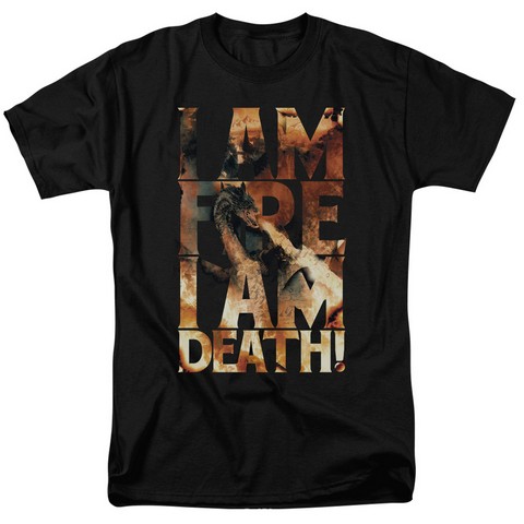Hobbit-I Am Fire Short Sleeve Adult 18-1 Tee- Black - Large