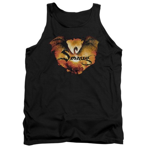 Hobbit-Reign In Flame Adult Tank Top- Black - Large