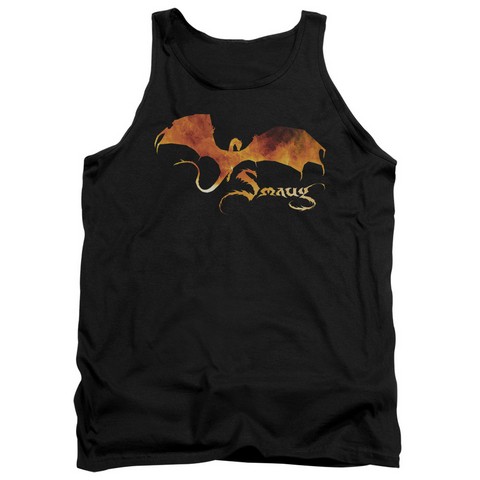 Hobbit-Smaug On Fire Adult Tank Top- Black - Medium