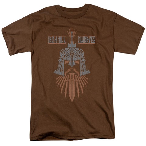 Hobbit-Ironhill Dwarves Short Sleeve Adult 18-1 Tee- Coffee - Small