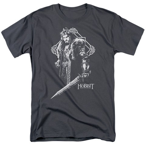 Hobbit-King Thorin Short Sleeve Adult 18-1 Tee- Charcoal - Medium