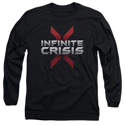 Infinite Crisis-Logo Long Sleeve Adult 18-1 Tee- Black - Small