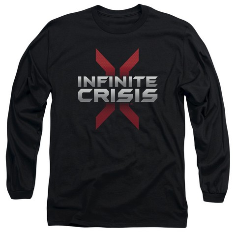 Infinite Crisis-Logo Long Sleeve Adult 18-1 Tee- Black - Medium