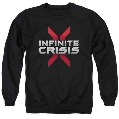 Infinite Crisis-Logo Adult Crew Sweat Tee- Black - Medium