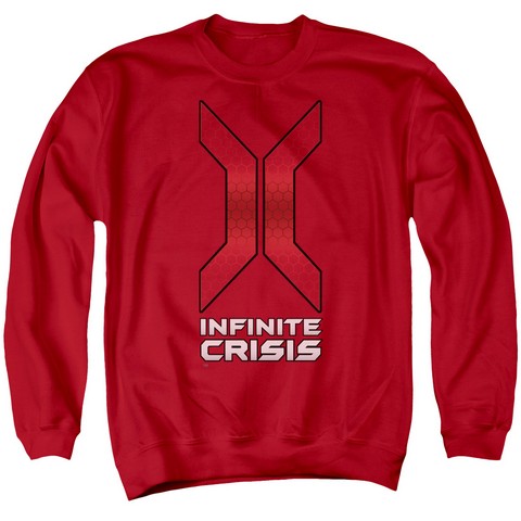 Infinite Crisis-Title Adult Crew Sweat Tee- Red - 3X