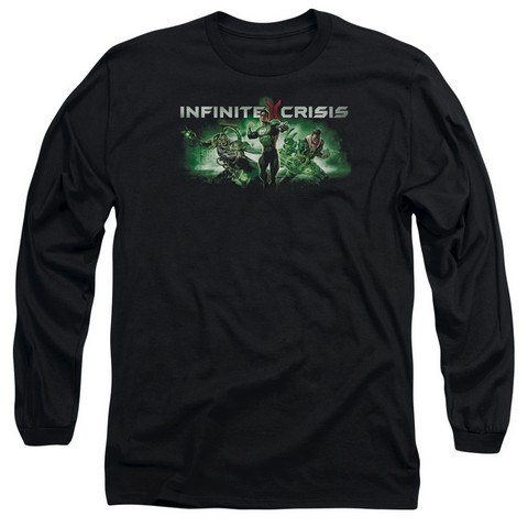 Infinite Crisis-Ic Green Long Sleeve Adult 18-1 Tee- Black - Medium