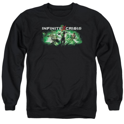 Infinite Crisis-Ic Green Adult Crew Sweat Tee- Black - Small