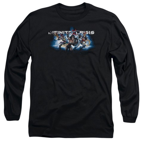 Infinite Crisis-Ic Blue Long Sleeve Adult 18-1 Tee- Black - Small