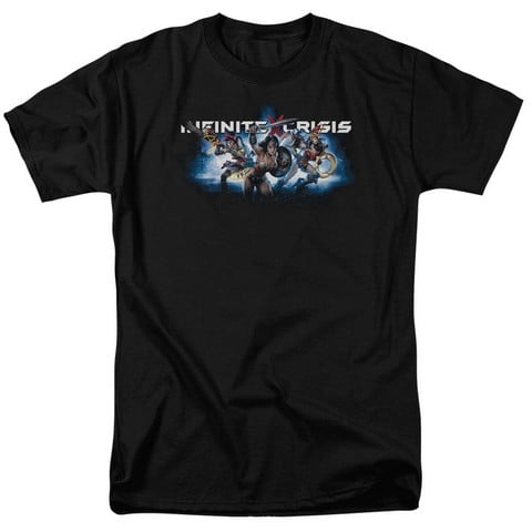 Infinite Crisis-Ic Blue Short Sleeve Adult 18-1 Tee- Black - 4X