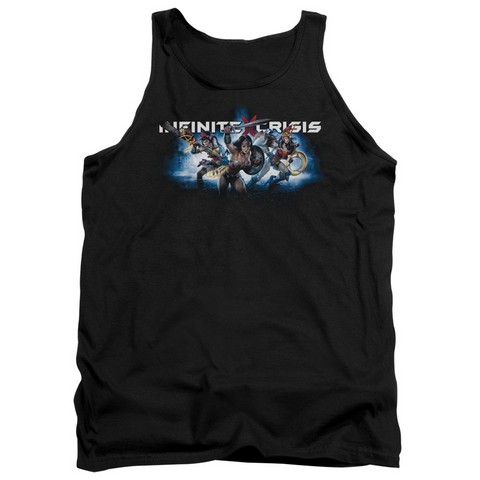 Infinite Crisis-Ic Blue Adult Tank Top- Black - 2X