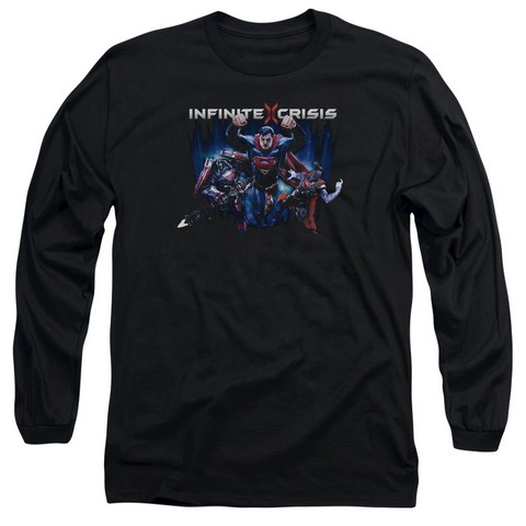 Infinite Crisis-Ic Super Long Sleeve Adult 18-1 Tee- Black - 2X