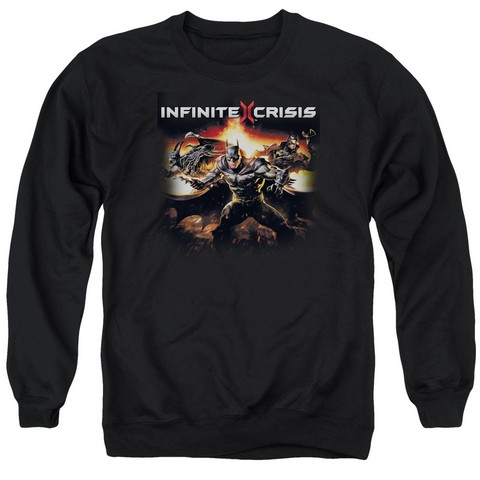 Infinite Crisis-Batmen Adult Crew Sweat Tee- Black - Small