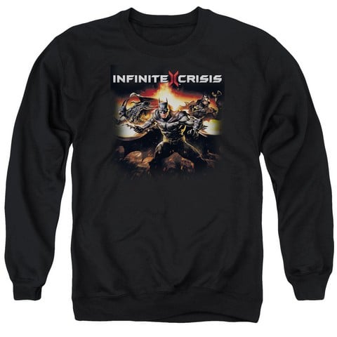 Infinite Crisis-Batmen Adult Crew Sweat Tee- Black - Medium
