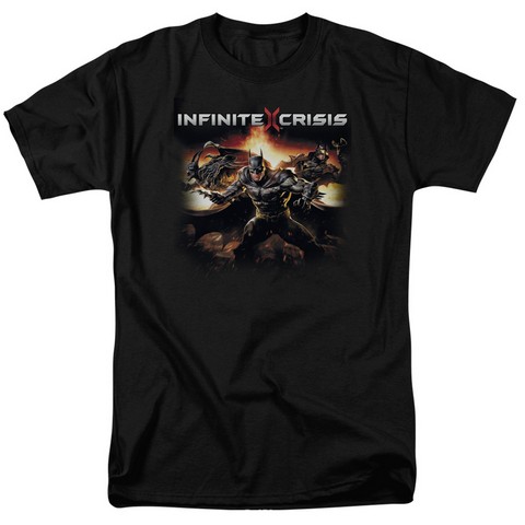 Infinite Crisis-Batmen Short Sleeve Adult 18-1 Tee- Black - Large