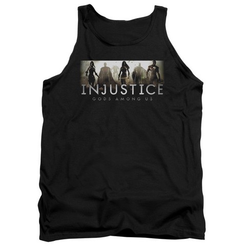 Injustice Gods Among Us-Logo Adult Tank Top- Black - Medium