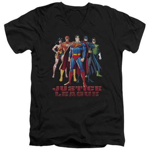 Jla-In League Short Sleeve Adult V-Neck 30-1 Tee- Black - Medium