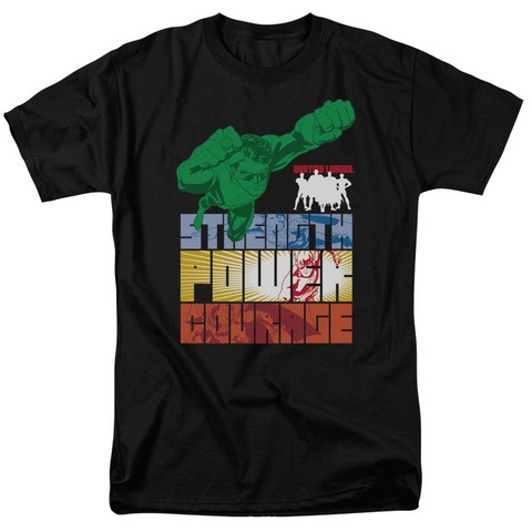 Jla-Heroic Qualities Short Sleeve Adult 18-1 Tee- Black - Medium