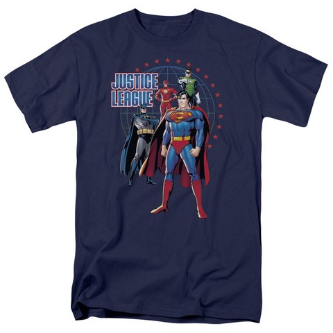 Jla-Protectors Short Sleeve Adult 18-1 Tee- Navy - Large