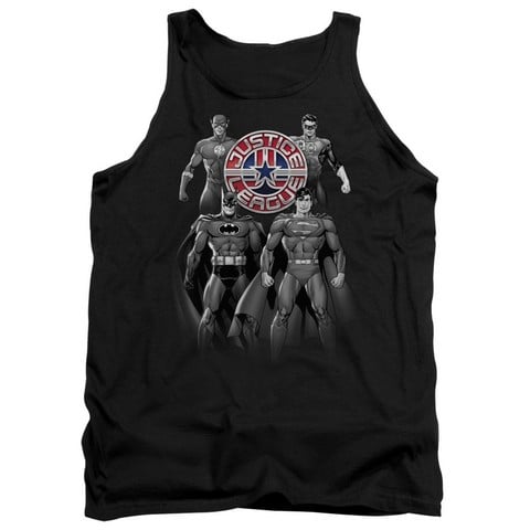 Jla-Shades Of Gray Adult Tank Top- Black - Small