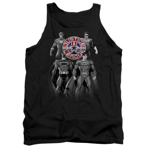Jla-Shades Of Gray Adult Tank Top- Black - 2X