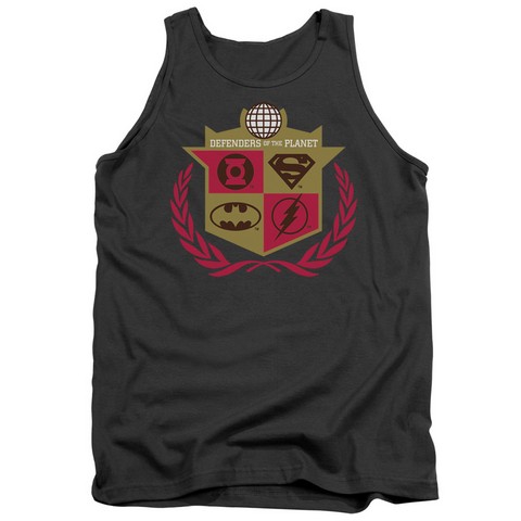 Jla-Defenders Adult Tank Top- Charcoal - Medium