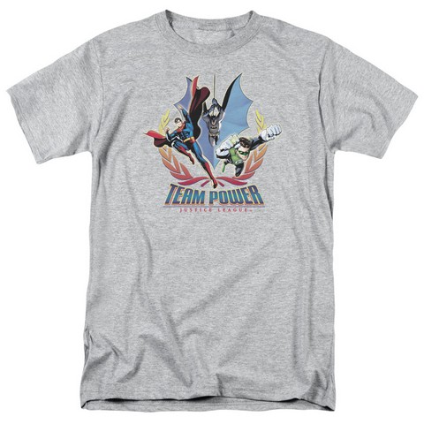 Jla-Team Power Short Sleeve Adult 18-1 Tee- Heather - Small